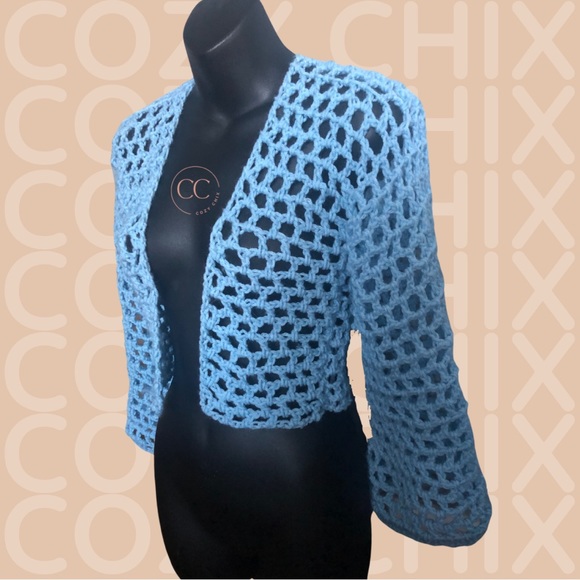 In My Feels: Handmade Crochet Mesh Cardigan - Picture 1 of 4